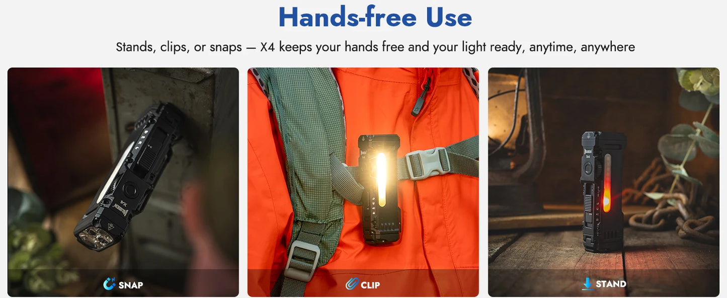 WUBEN X4 EDC Flashlight 1600 Lumen IP68 Rechargeable Pocket Light