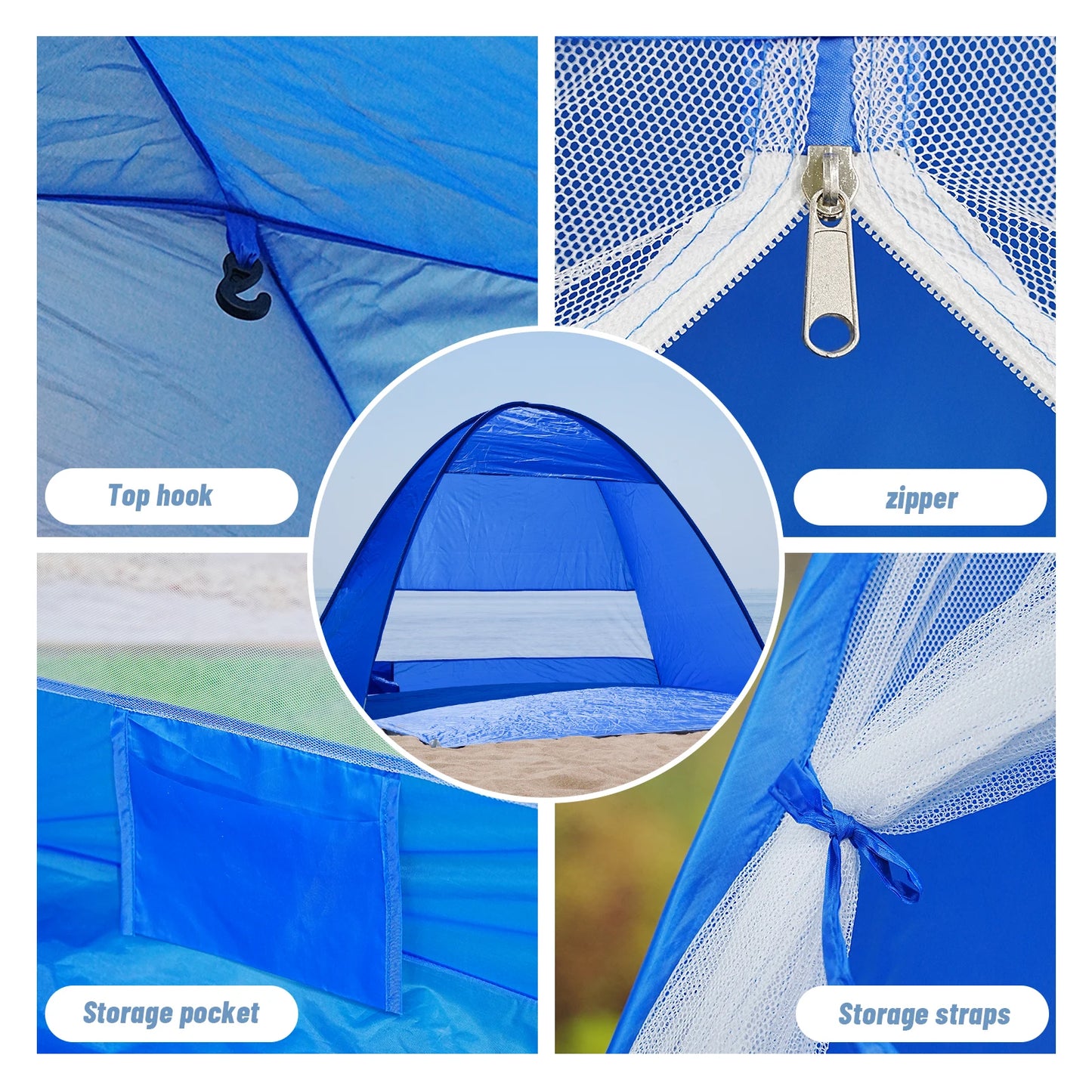 Pakicetus Pop Up Beach Tent Auto Opening Portable Camping