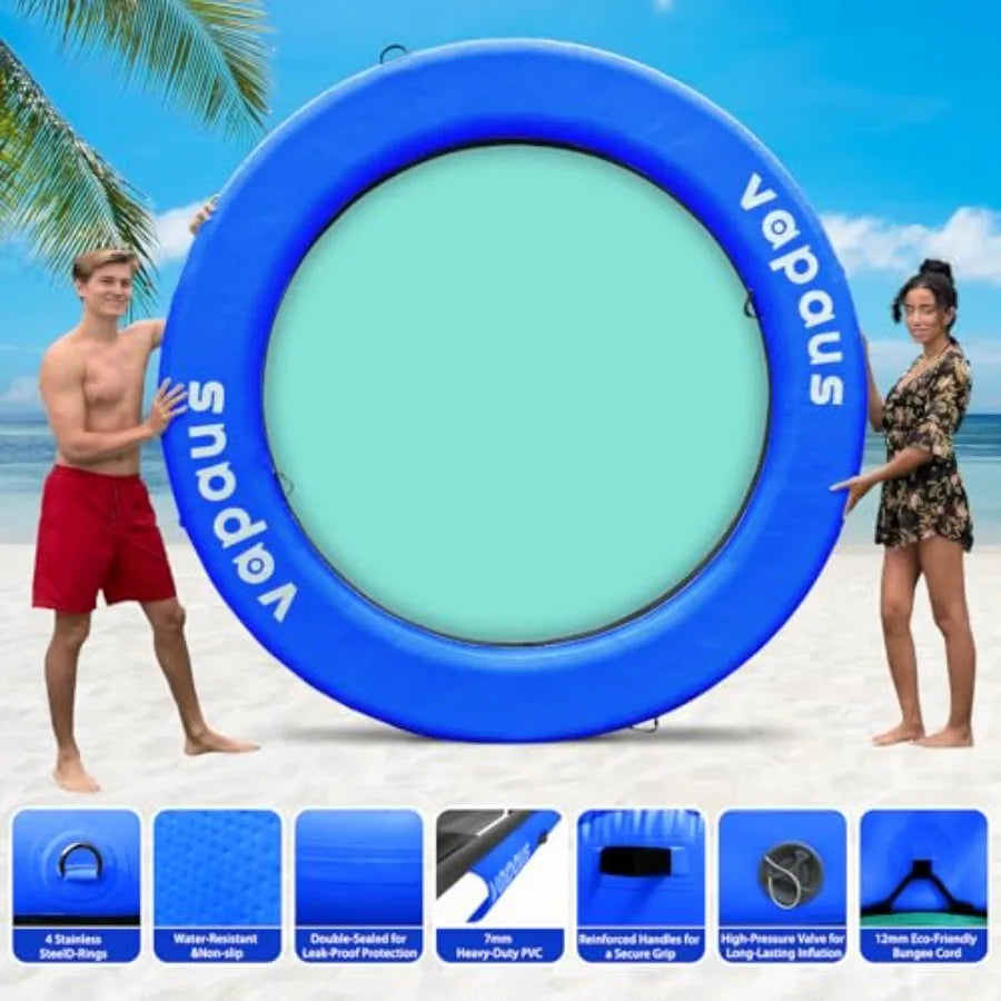 OLOEY Round Floating Ring Inflatable Water Hammock for Adults