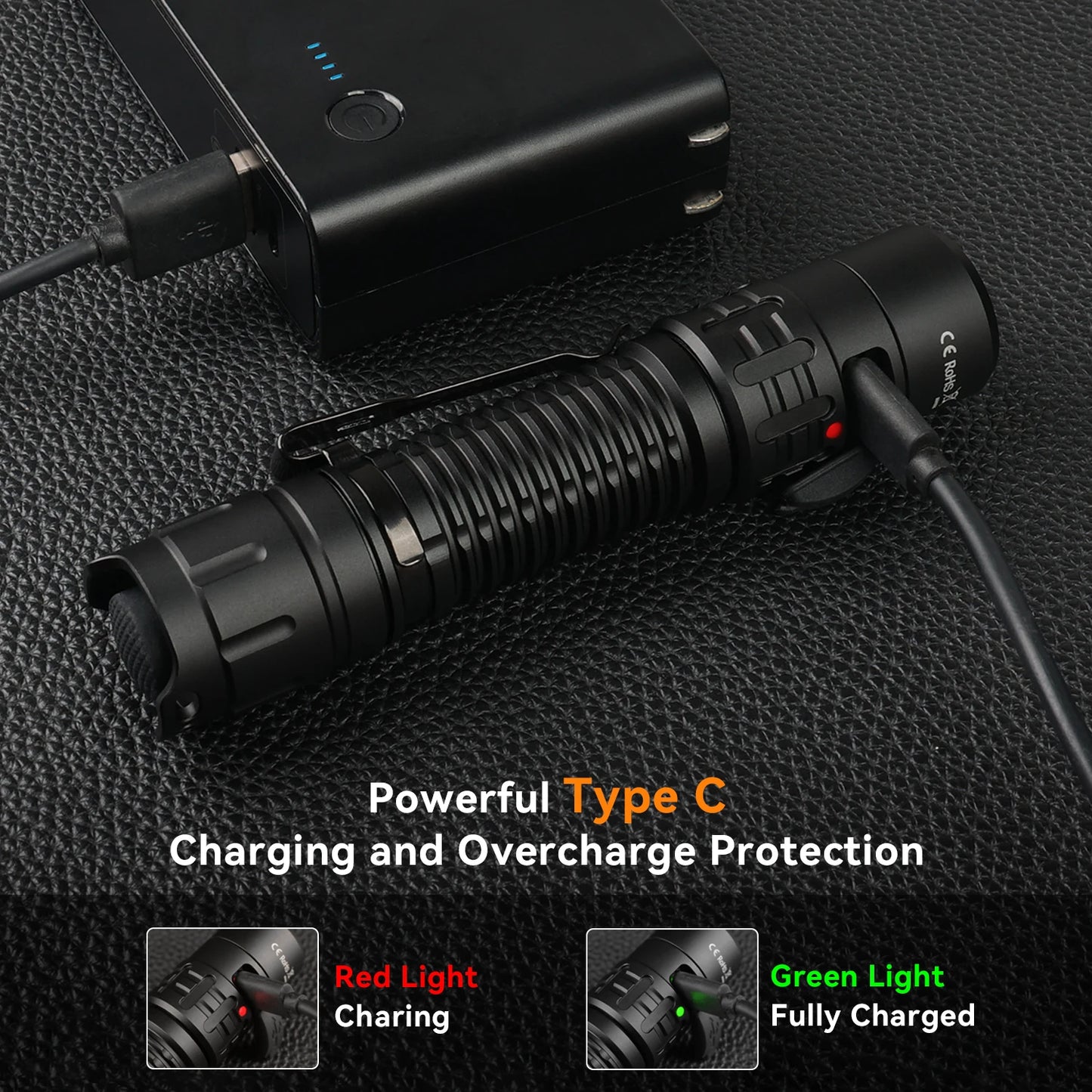 Wurkkos TD02 Tactical Flashlight 2000 Lumen USB Type C Rechargeable