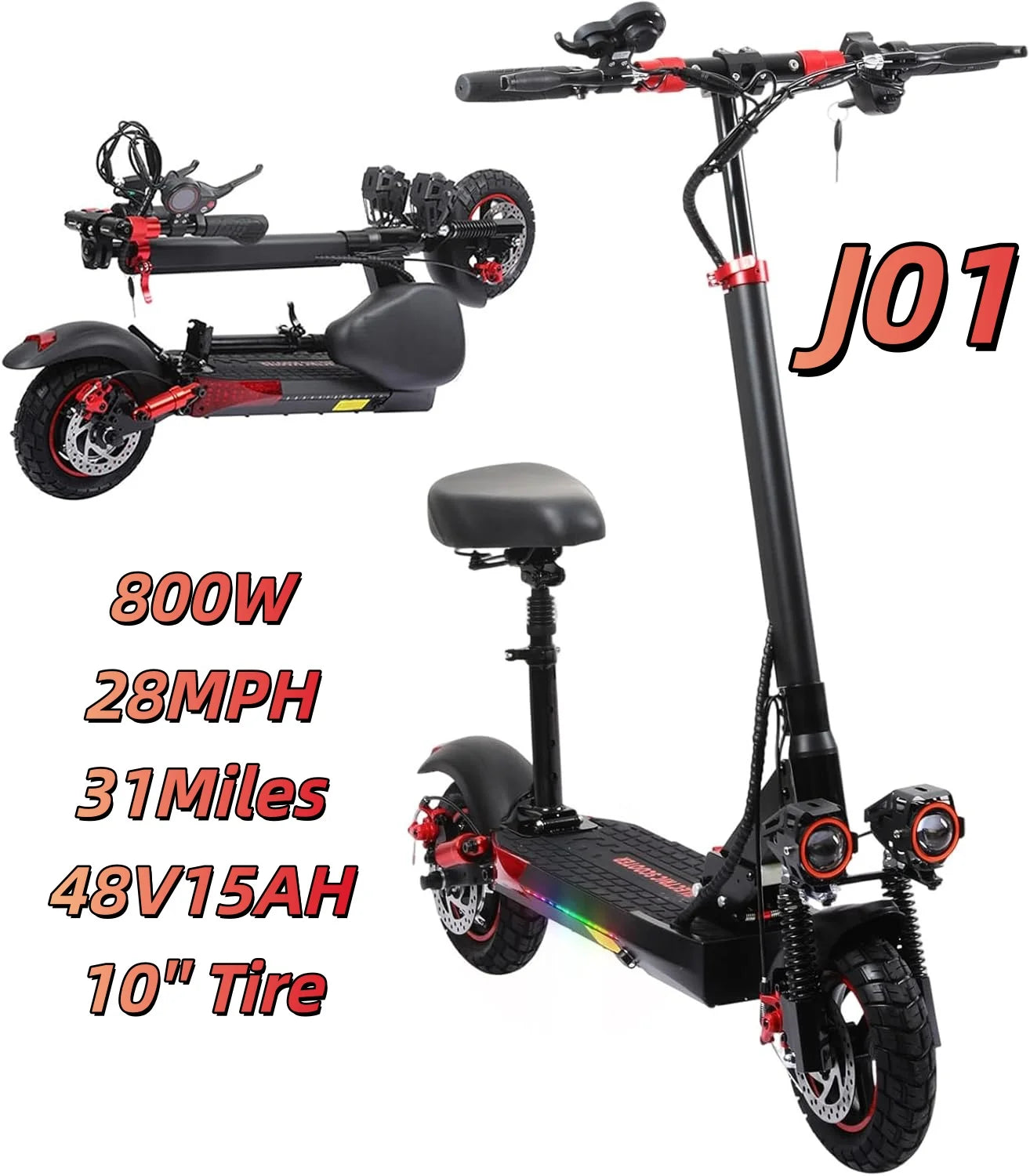 EOEOTWO GT06 Electric Scooter 30MPH 1200W Offroad Dual Suspension