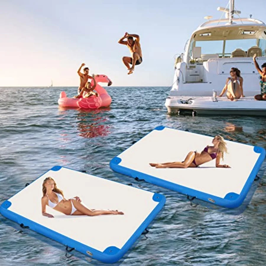 OLOEY Inflatable Lake Float for Adults Multi Person Swim Deck