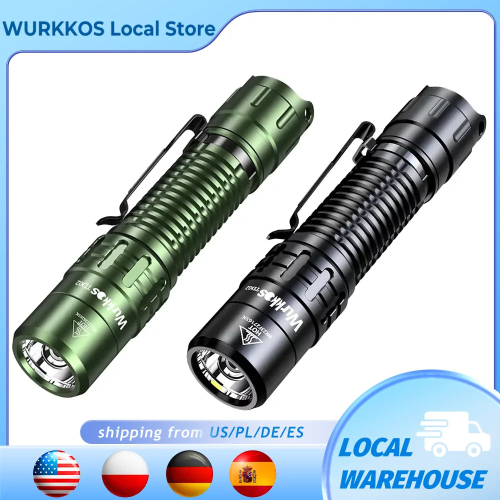 Wurkkos TD02 Tactical Flashlight 2000 Lumen USB Type C Rechargeable