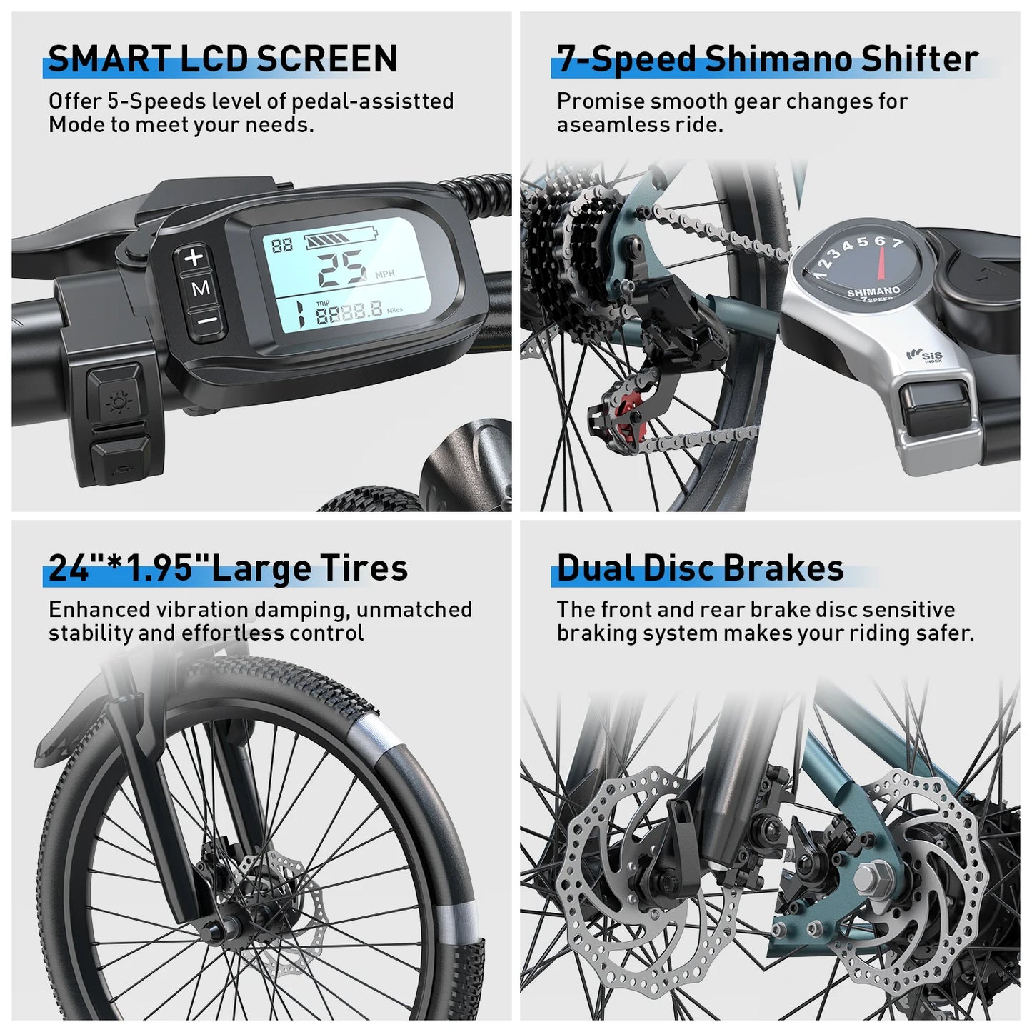 Origin Adults Electric Mountain Bike 36V 500W Ebike 21 Speed