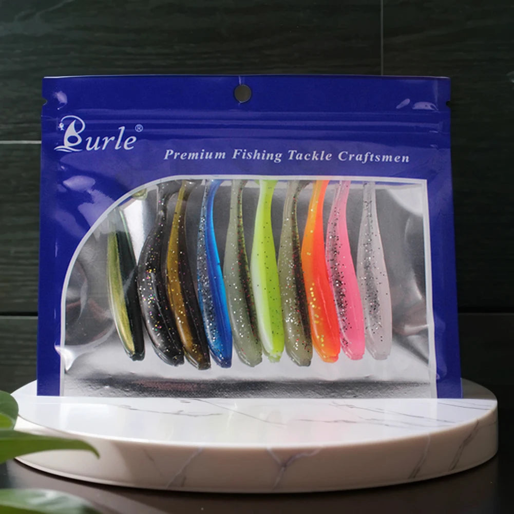 T Tail Worm Soft Bait Paddle Tail Lures Bass Trout
