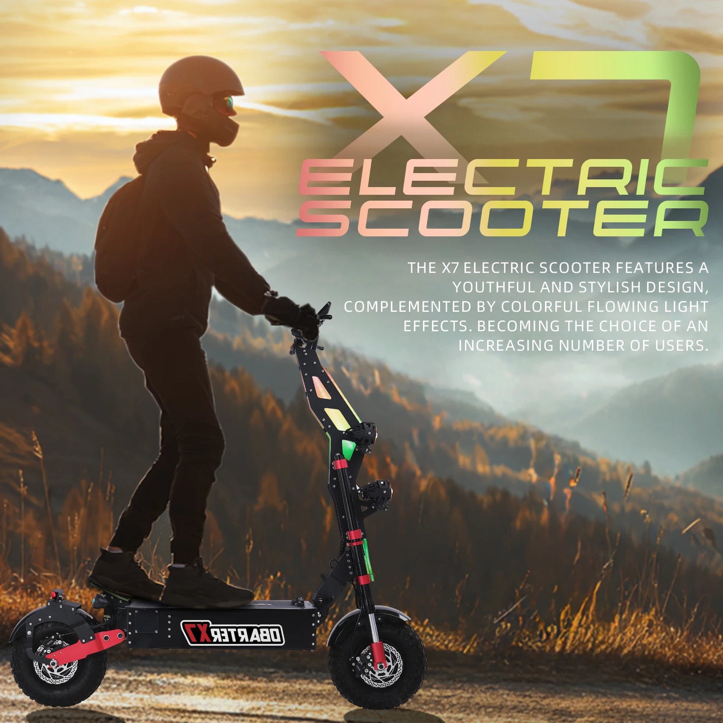 Obarter X7 Dual Motor Off Road Electric Scooter 60V40Ah