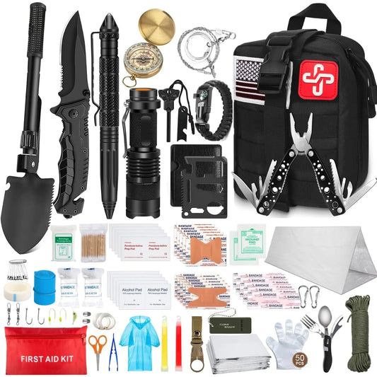Hign-concerned 238Pcs Emergency Survival Kit With Molle Pouch And Tent