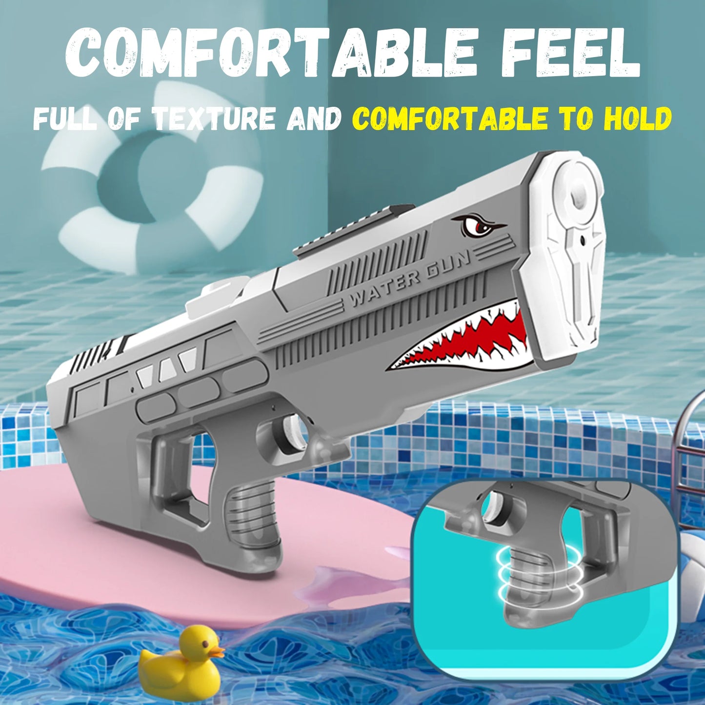 Shark Shaped Electric Water Gun Long Range 550ML