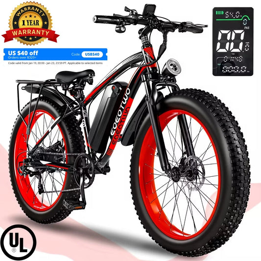 EOEOTWOC E01 Electric Bike 1500W Peak Motor 34MPH Performance