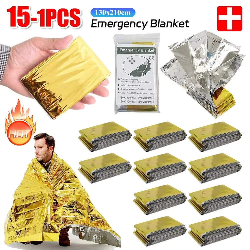 Emergency Thermal Blanket Survival Blanket Waterproof Windproof First Aid