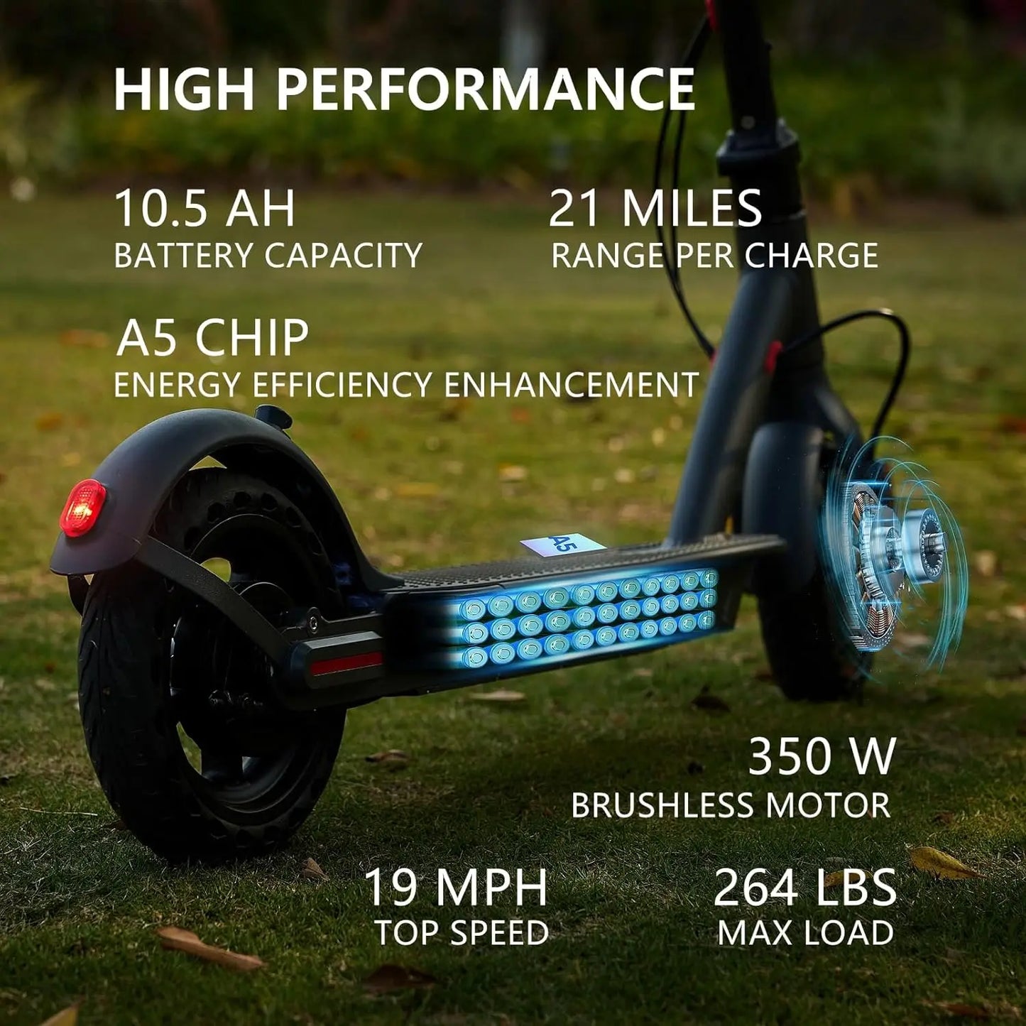 G5.0 Electric Scooter Foldable 36V 21 Miles Long Range