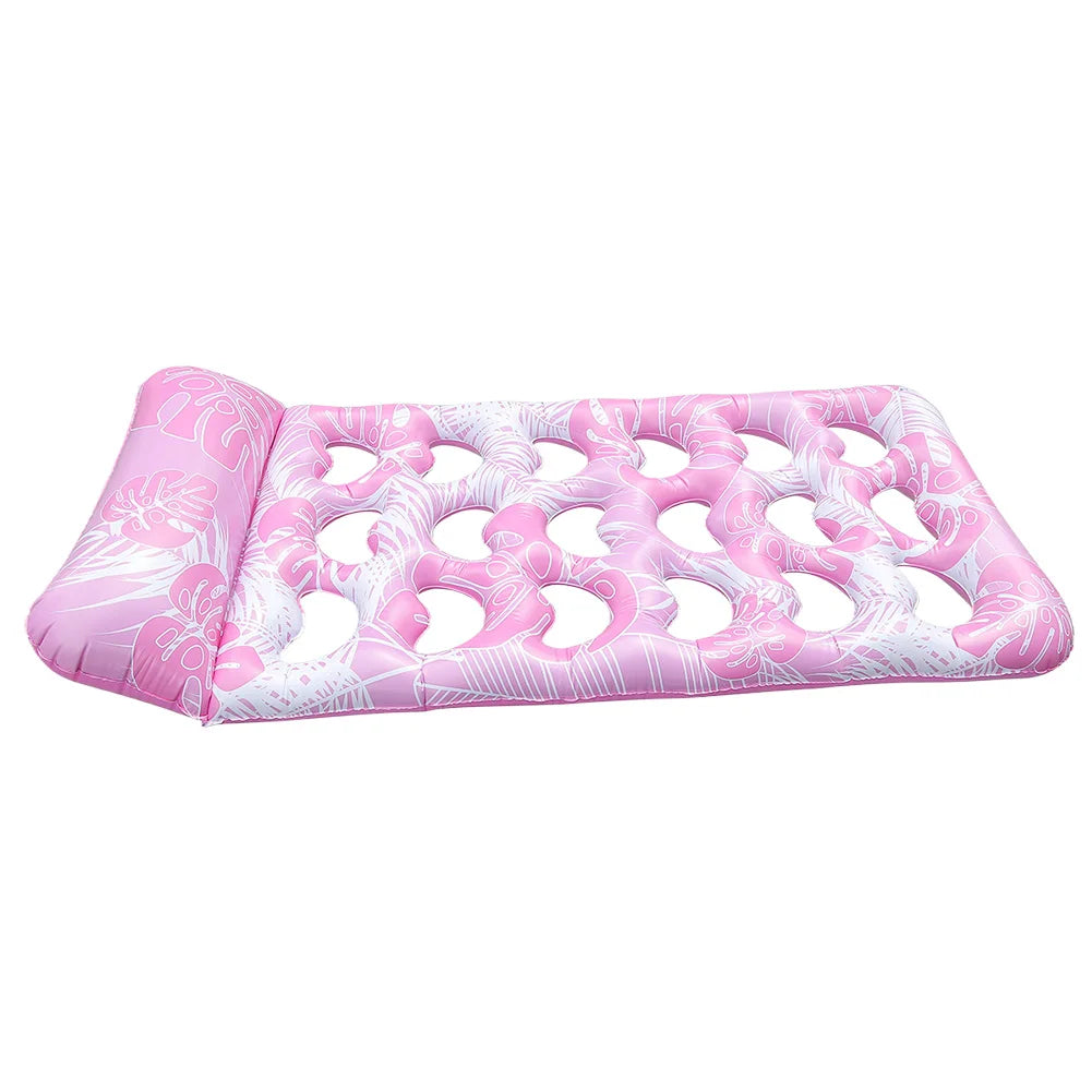 Inflatable Pool Float Lounger With Headrest Water Sleeping Bed