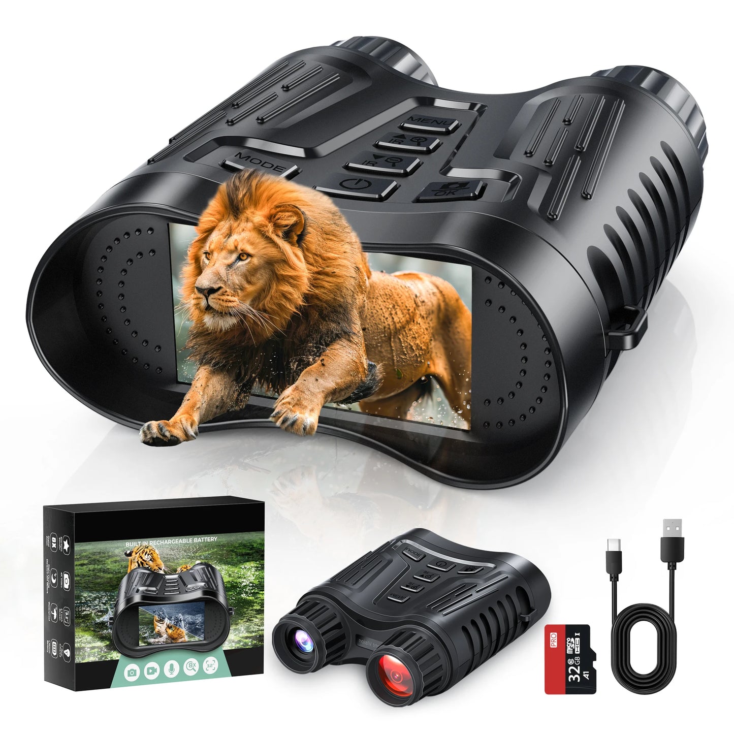 Letcmoi Night Vision 4K UHD Infrared Telescope Binocular 8X Zoom