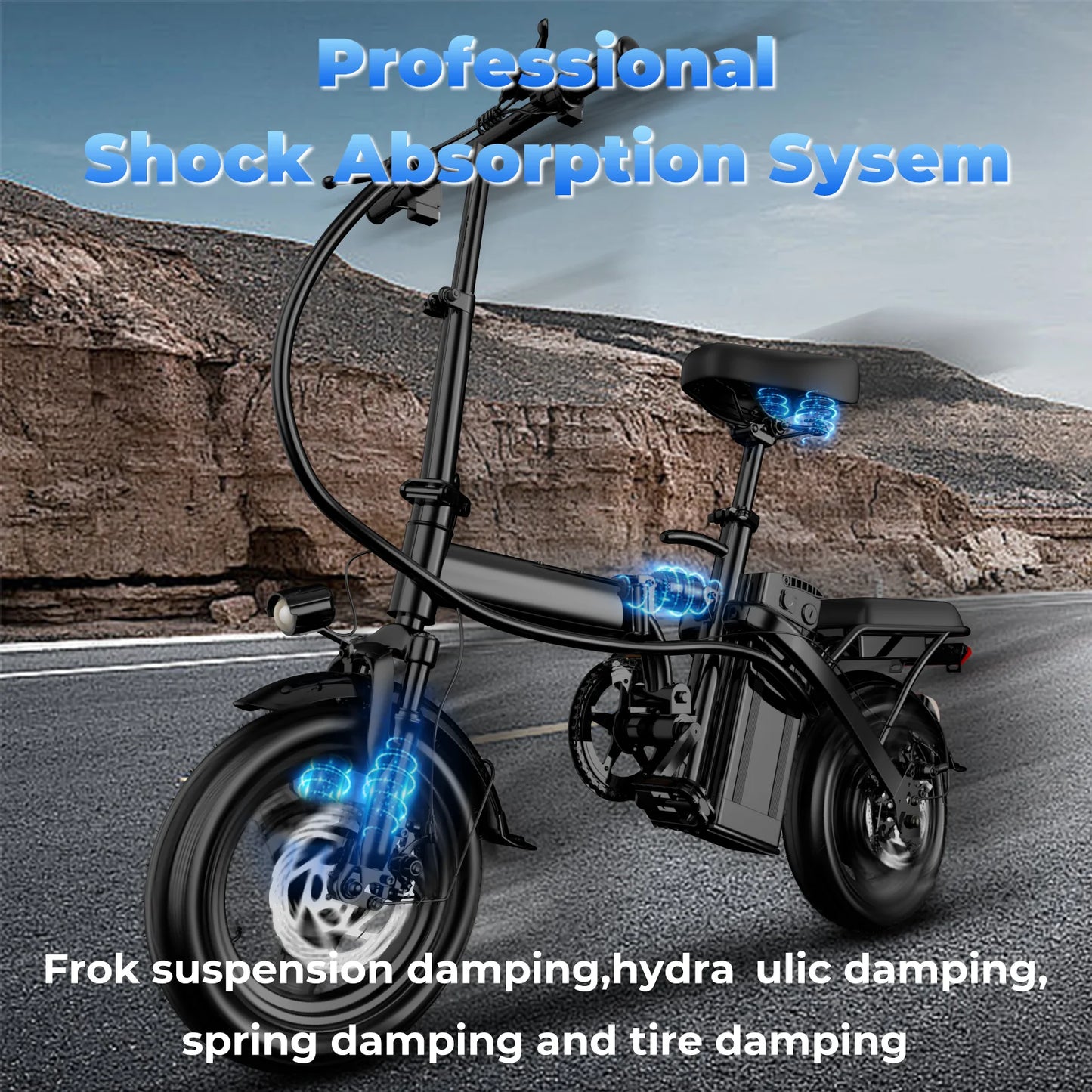 LELEKUAI 500W Adult Folding Electric Bike With Removable 48V Battery