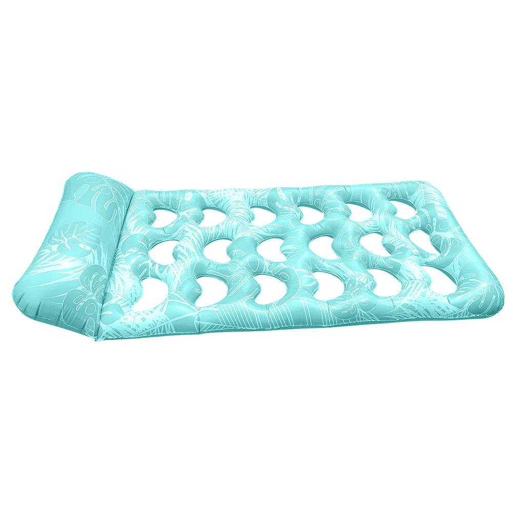 Inflatable Pool Float Lounger With Headrest Water Sleeping Bed