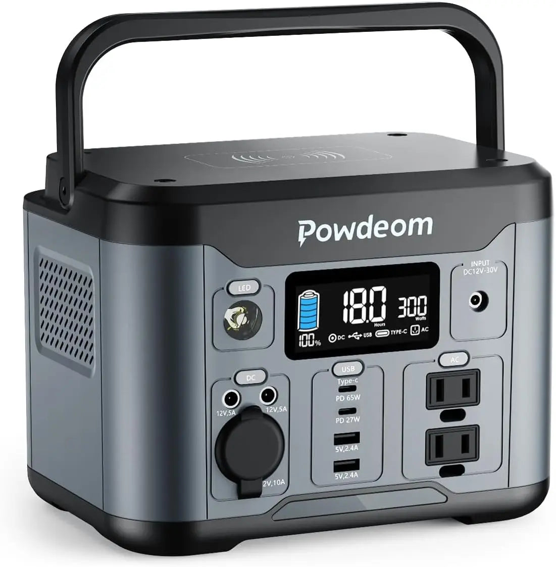 300W Portable Power Station With AC Outlet Solar Generator