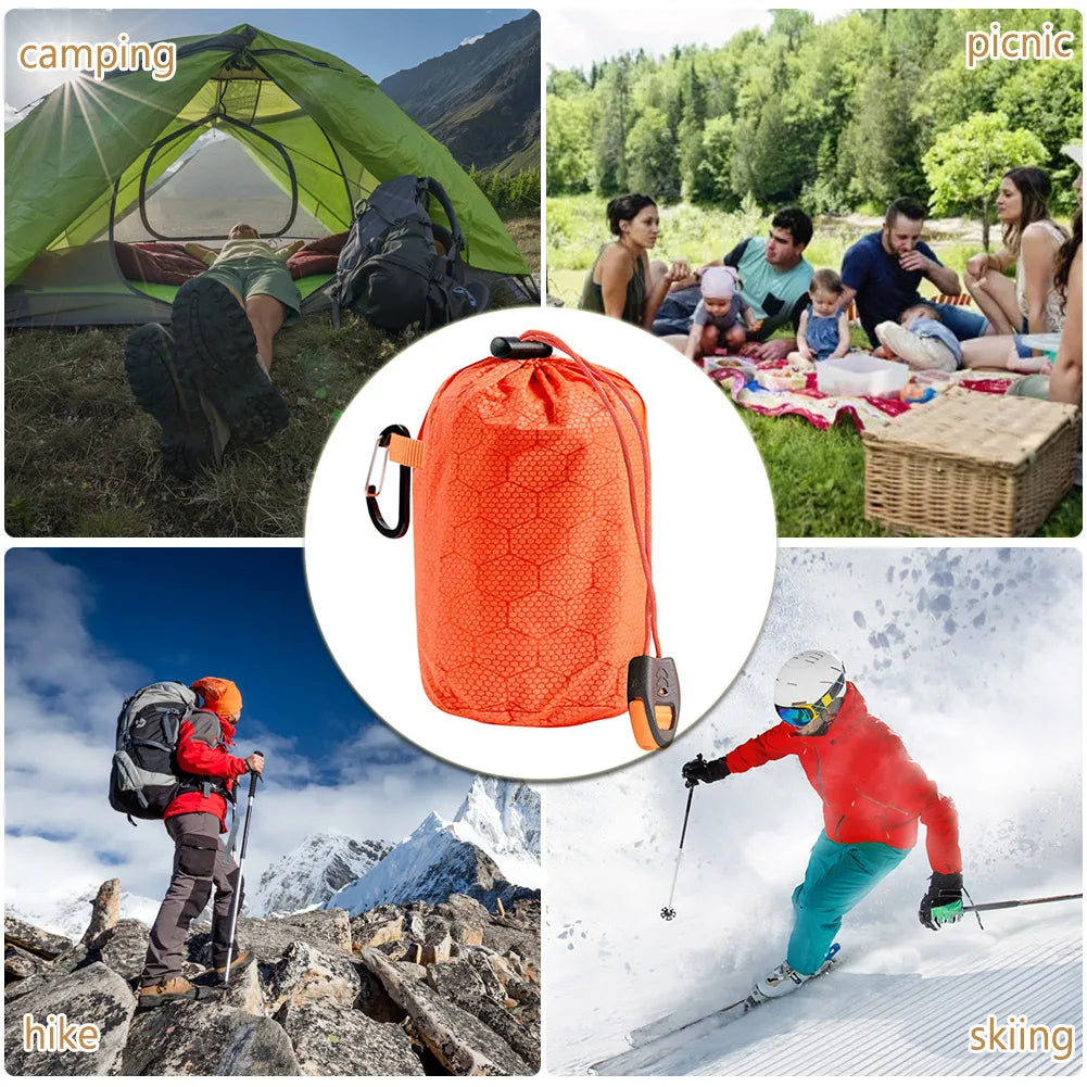 MOJOYCE Portable Survival Blanket Bivy Sack Thermal Sleeping Bag