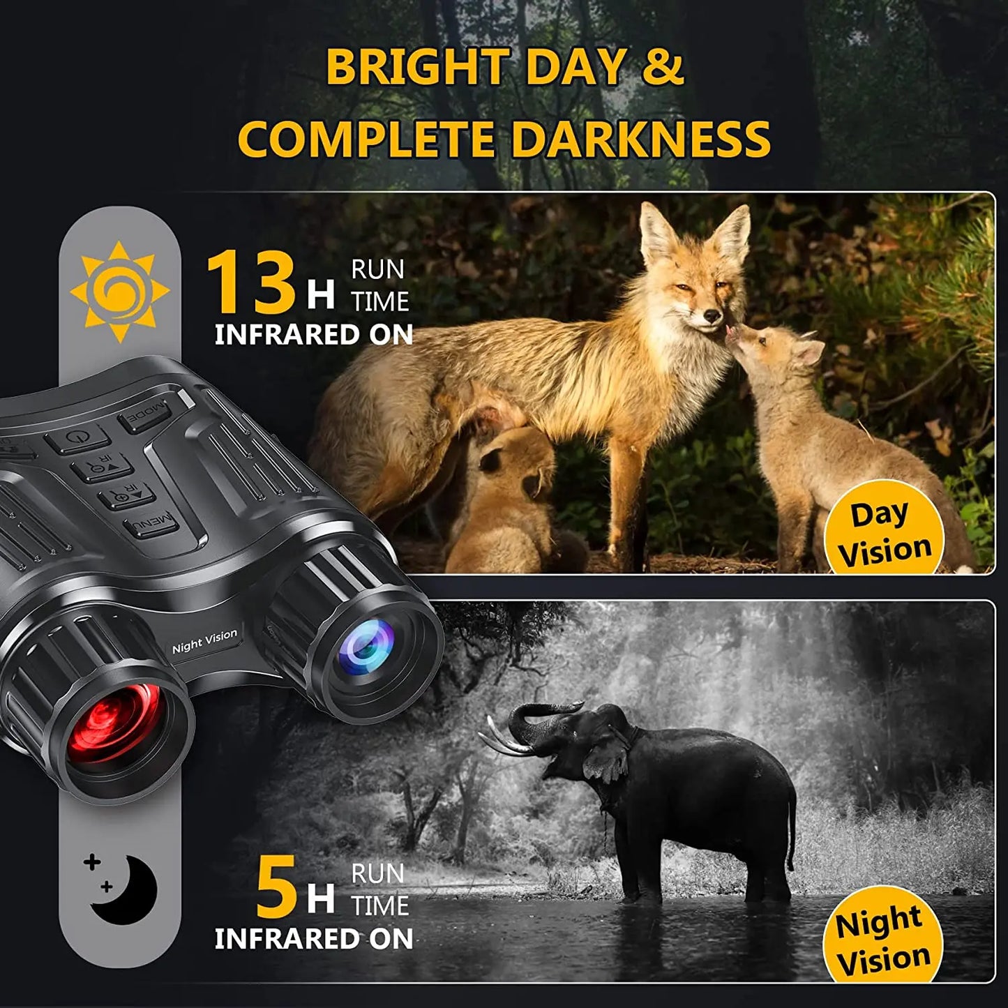 Letcmoi Night Vision 4K UHD Infrared Telescope Binocular 8X Zoom