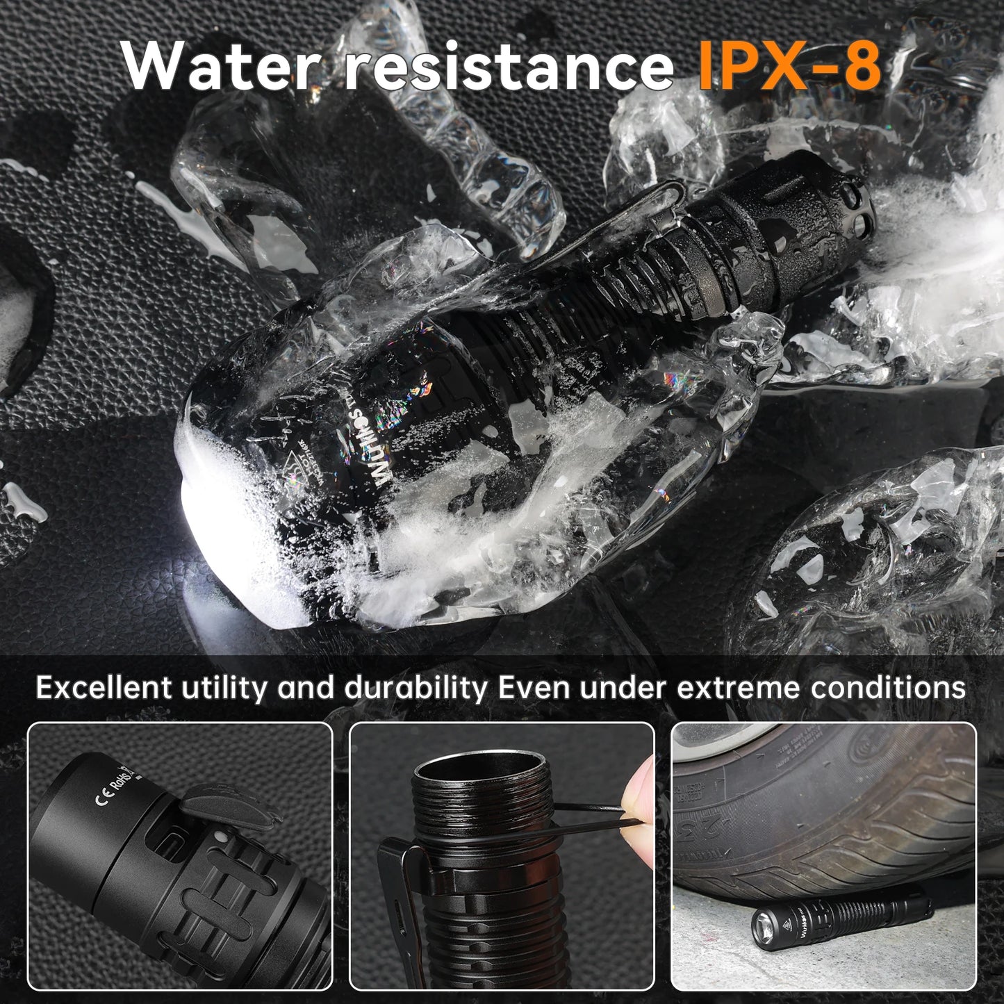 Wurkkos TD02 Tactical Flashlight 2000 Lumen USB Type C Rechargeable