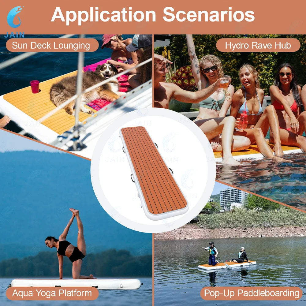 Floating Dock With Carry Bag Inflatable Platform Gangway For Boats
