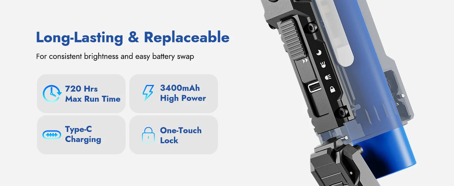WUBEN X4 EDC Flashlight 1600 Lumen IP68 Rechargeable Pocket Light