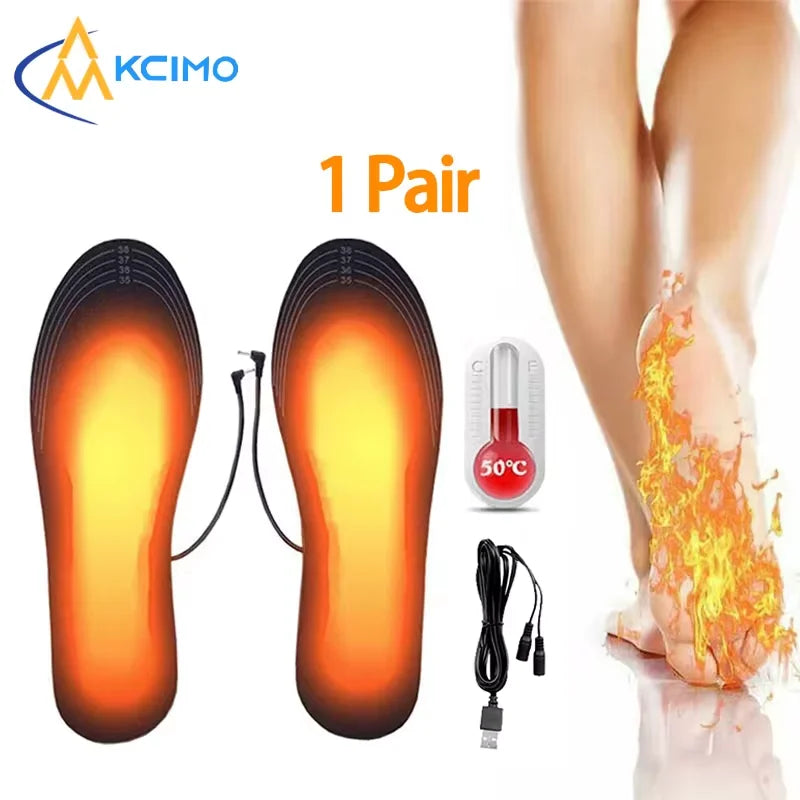 Unisex USB Electric Heated Insoles With Adjustable Temperature Foot Warmer