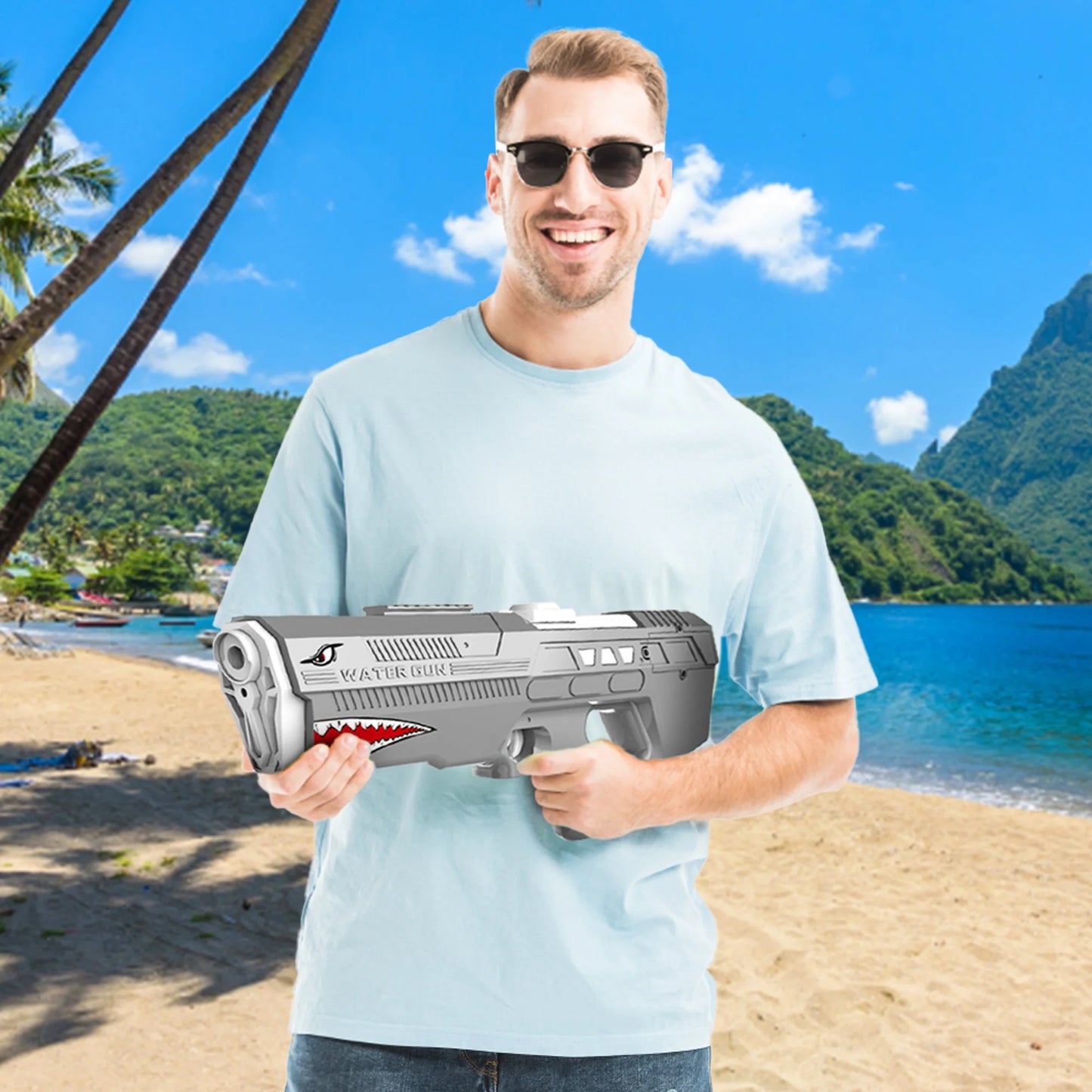 Shark Shaped Electric Water Gun Long Range 550ML