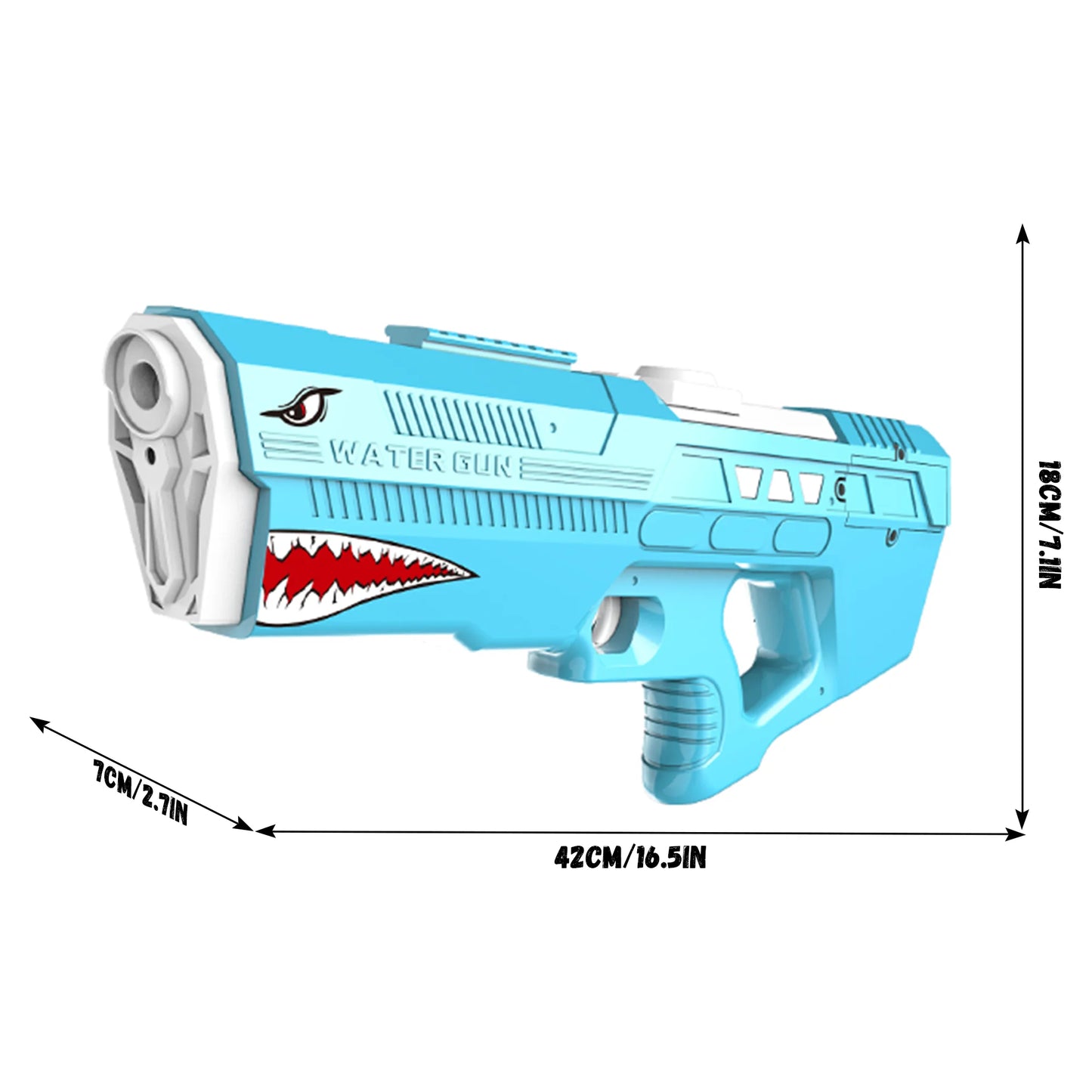 Shark Shaped Electric Water Gun Long Range 550ML