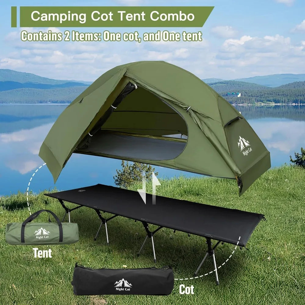 Camping Cot Tent Waterproof Off-Ground Portable Easy Setup