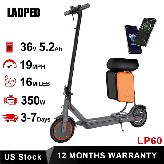 Ladped LP60 Electric Scooter 350W 19mph Folding With App Control