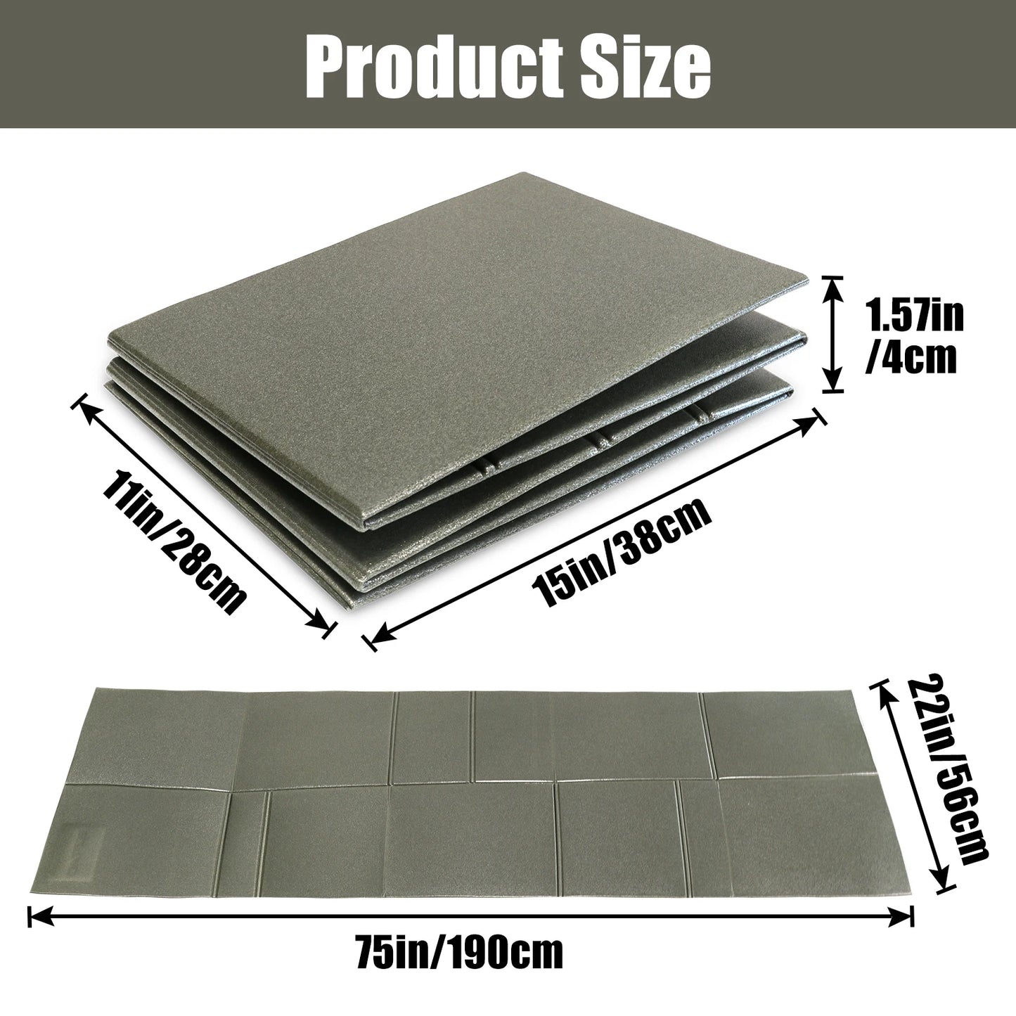 NONECN Tactical Foldable Sleeping Mat Waterproof Kneeling Pad Outdoors
