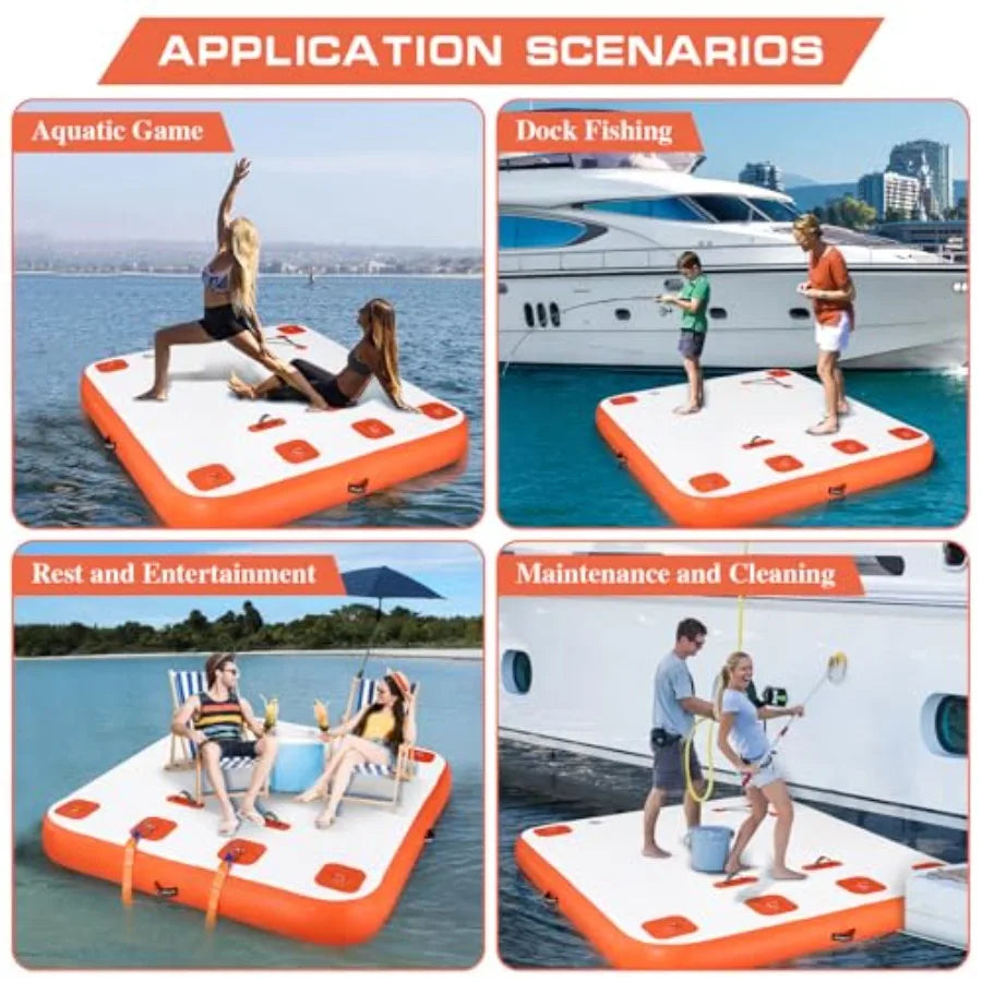 OLOEY Inflatable Floating Dock Swim Platform For Lake Pool Beach