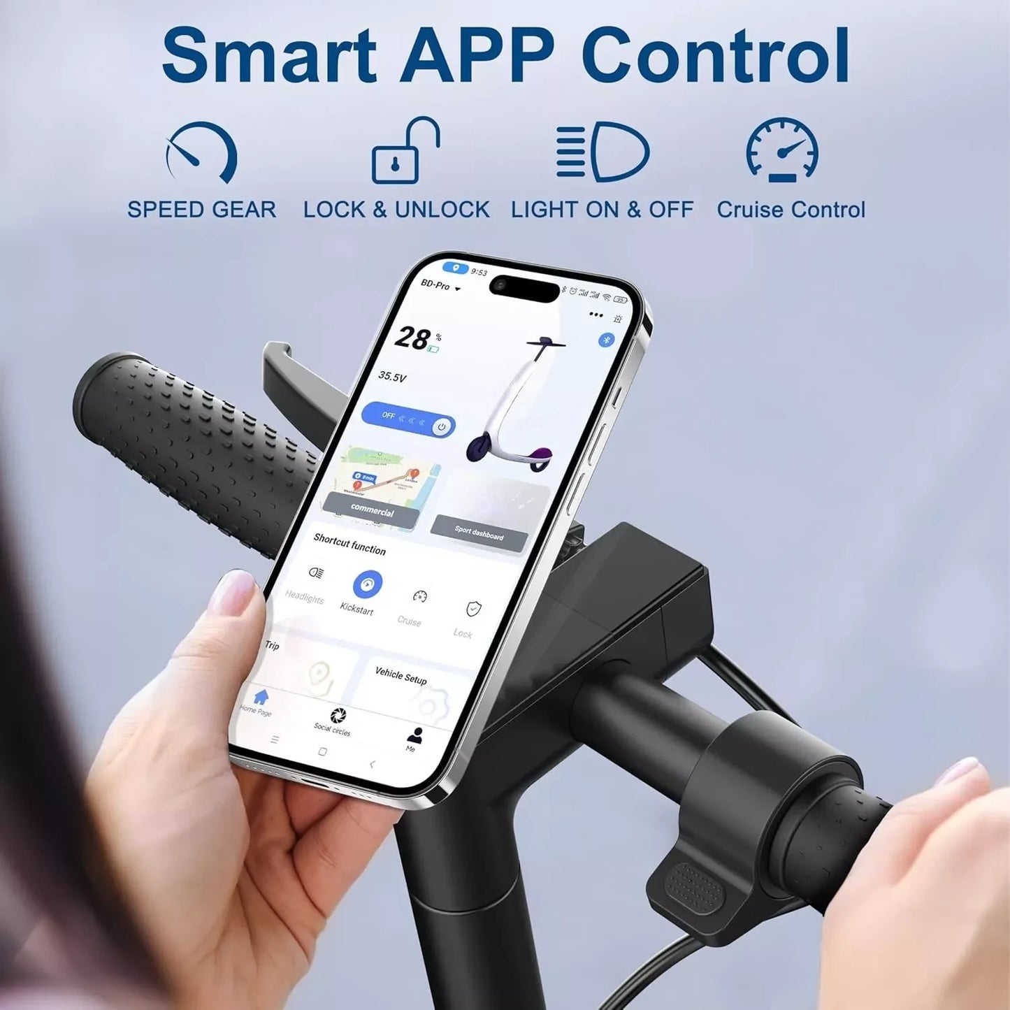 Ladped LP60 Electric Scooter 350W 19mph Folding With App Control