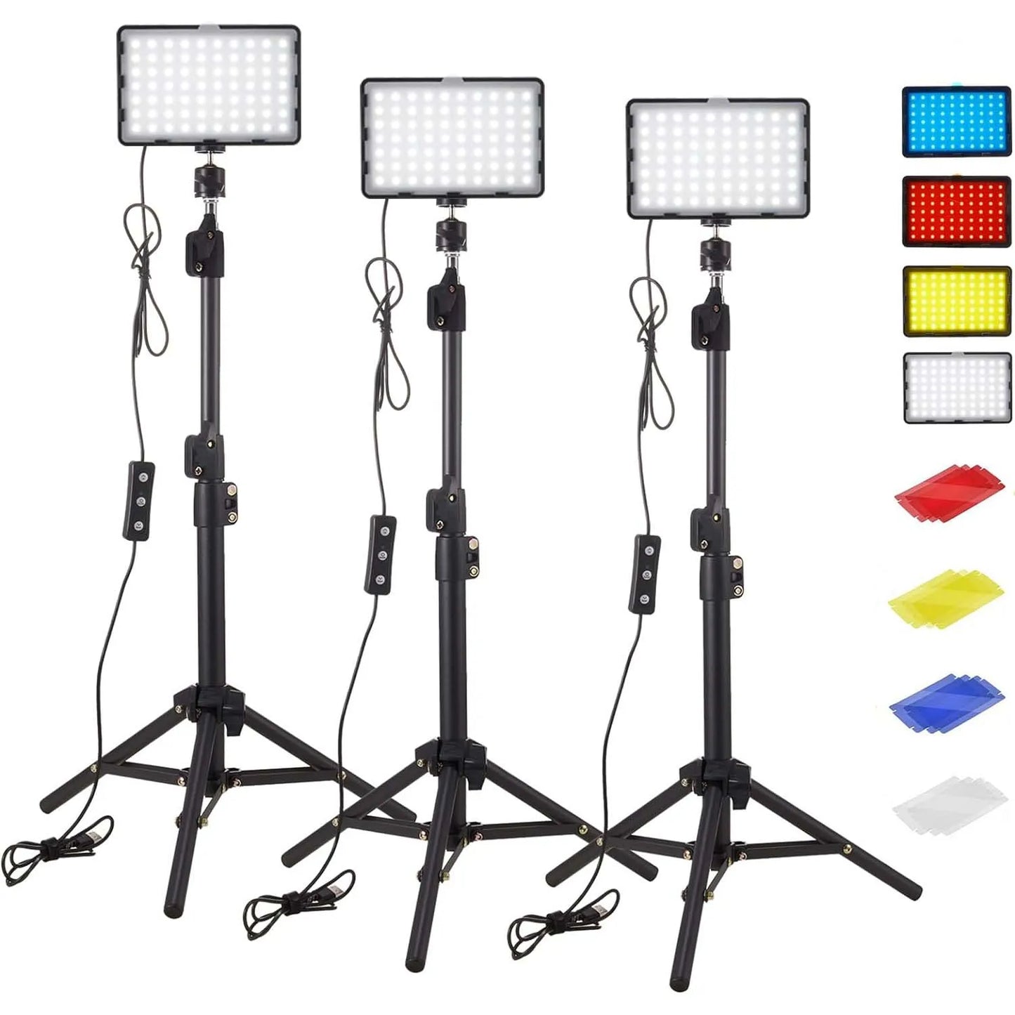 BTFOOR LED Photography Video Light Panel With Tripod RGB Filters