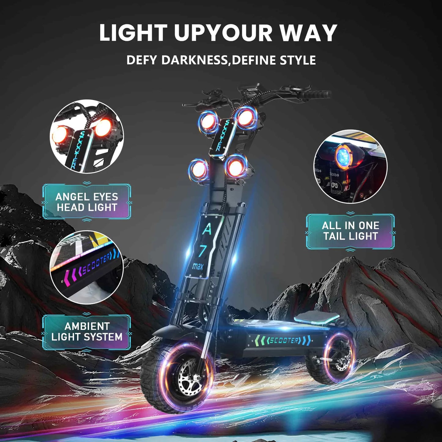 GleeRide A7 Max Off-Road Electric Scooter 2x5000W Motors