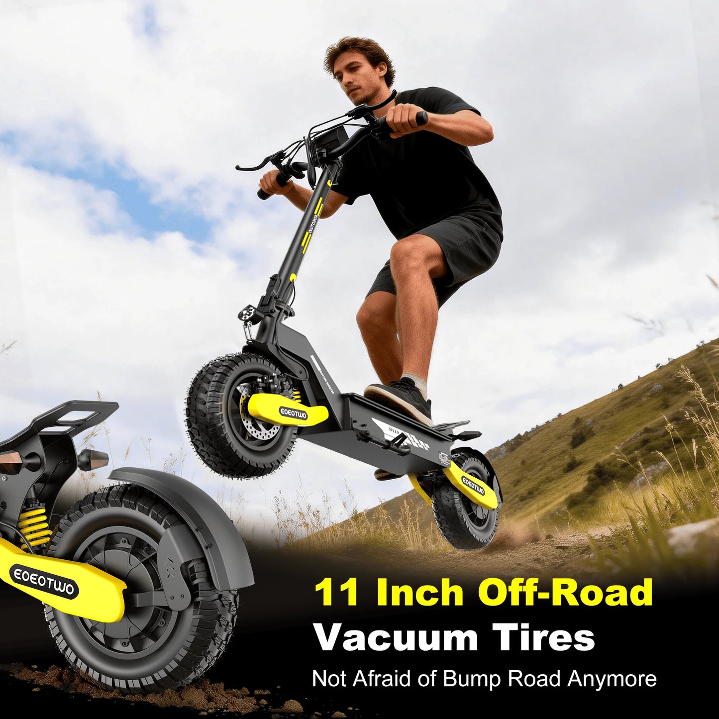 EOEOTWO GT06 Electric Scooter 30MPH 1200W Offroad Dual Suspension
