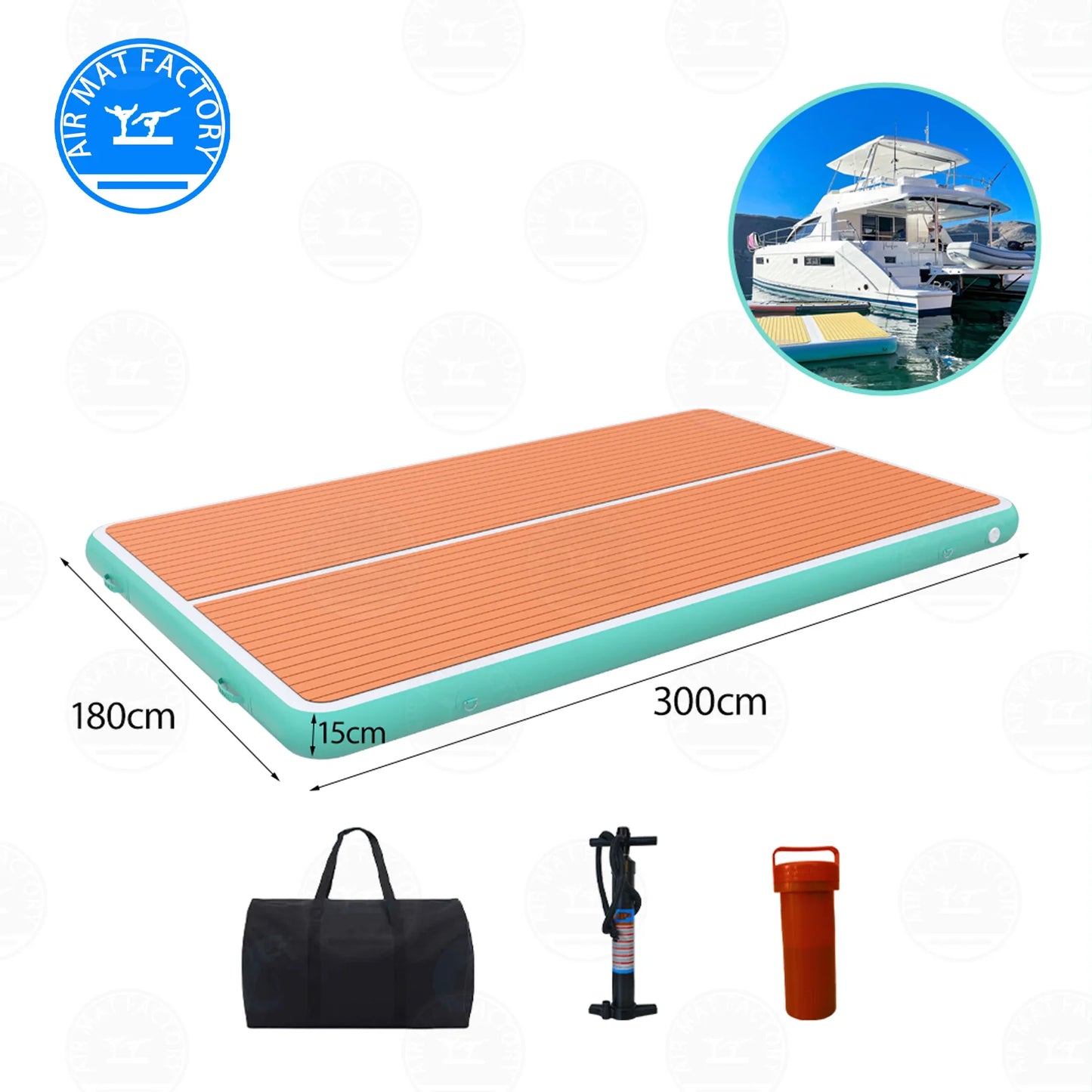 Inflatable Floating Dock Platform With Non Slip Surface For Pool