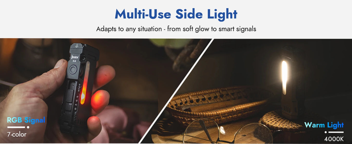 WUBEN X4 EDC Flashlight 1600 Lumen IP68 Rechargeable Pocket Light