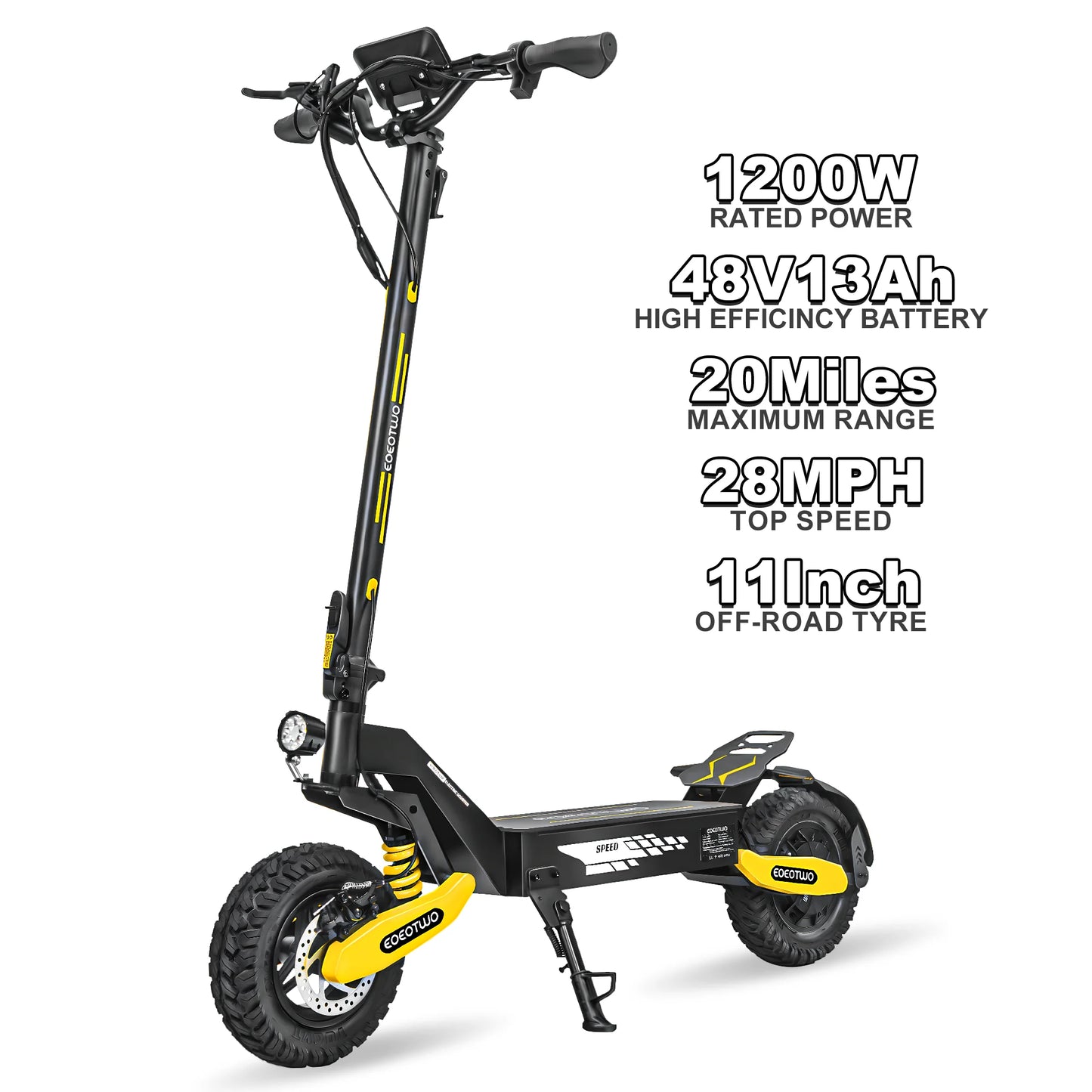 EOEOTWO GT06 Electric Scooter 30MPH 1200W Offroad Dual Suspension