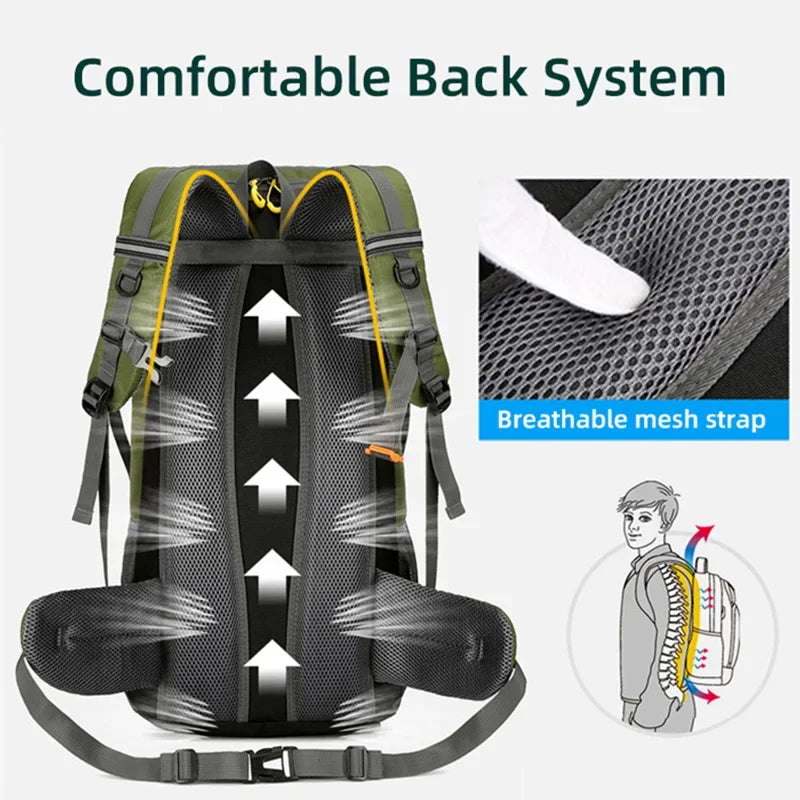 Scione Travel Backpack Waterproof Unisex Hiking Daypack For Outdoors