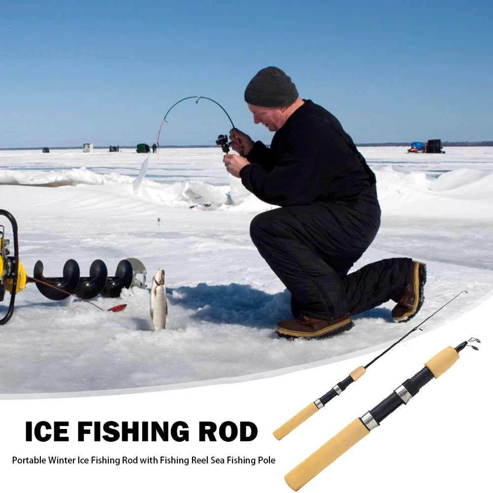 Shunmaii Fishing Rod Combo Spinning Reel For Ice Fishing Portable
